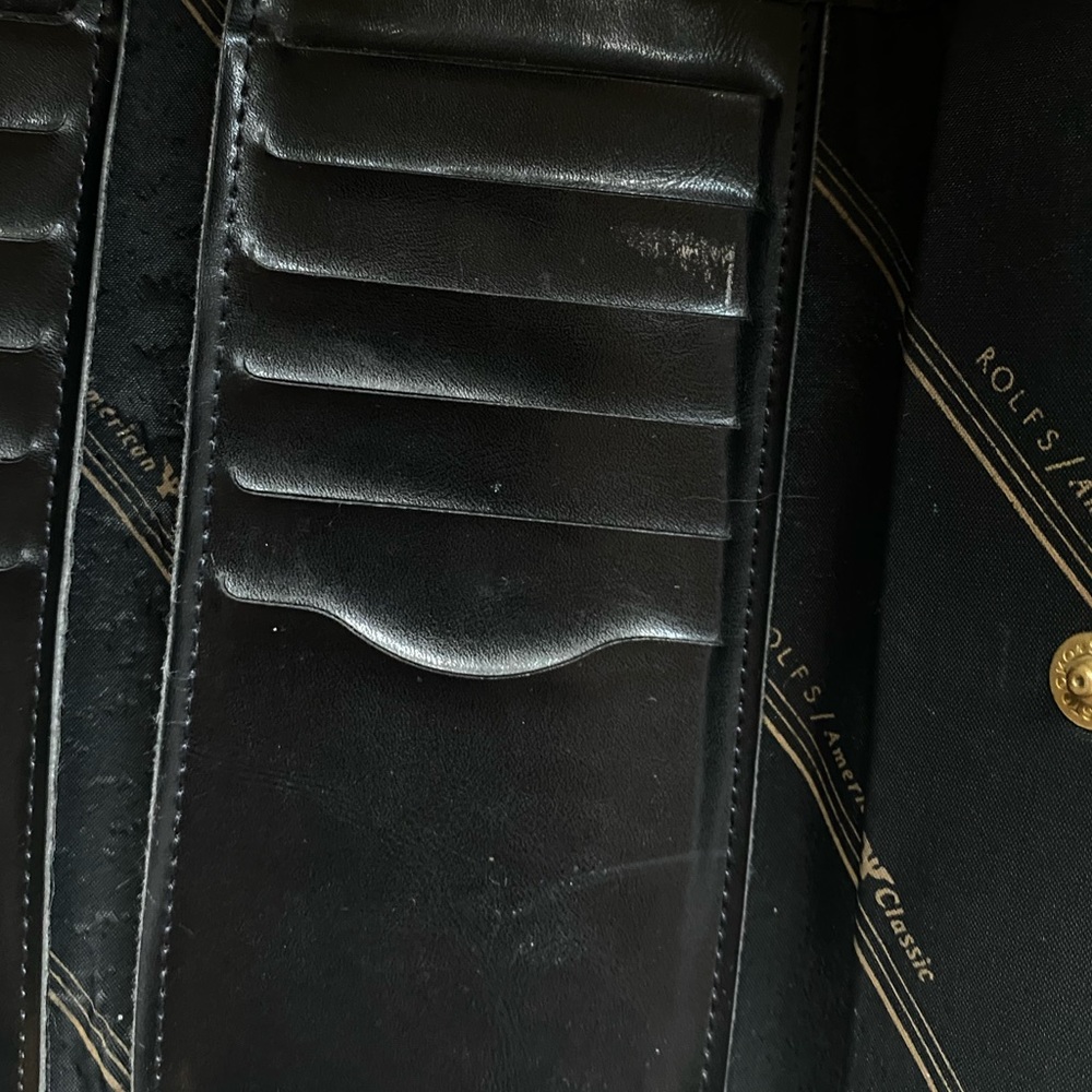 VTG Rolfs Black Leather Floral Wallet - Picture 11 of 12